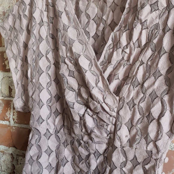 Fitted wrap front lace top with button detail - Picture 4 of 7